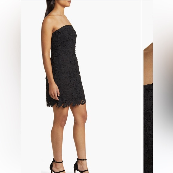 Sam Edelman Black Lace‎ Strapless Dress Mini dress size 0 NWT - Picture 3 of 5
